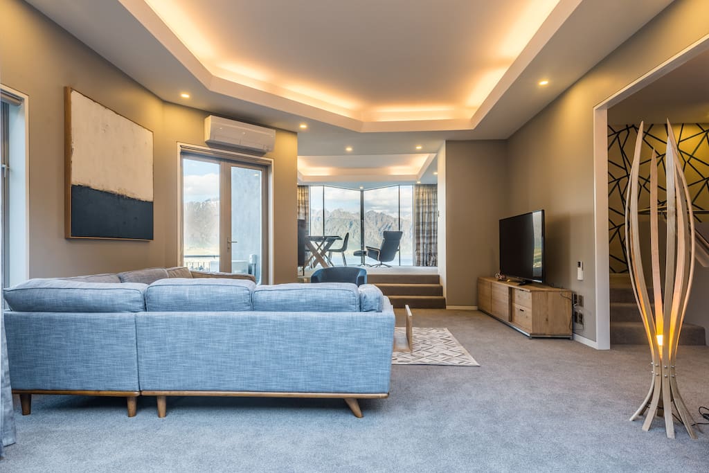 Living Room with stunning lake view