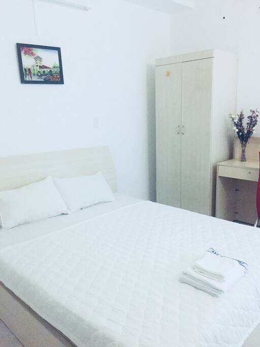 Comfortable bed is suitable for a couple with queen-sized bed