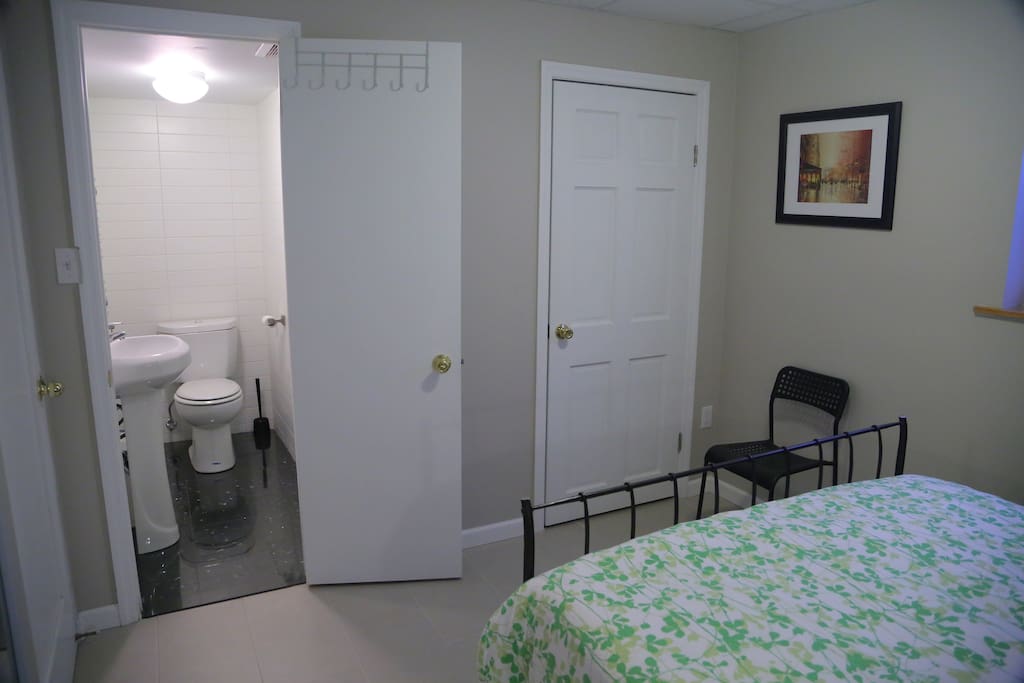 Private ensuite bathroom and closet