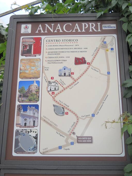 inquadramento dell'immobile nel centro storico di Anacapri