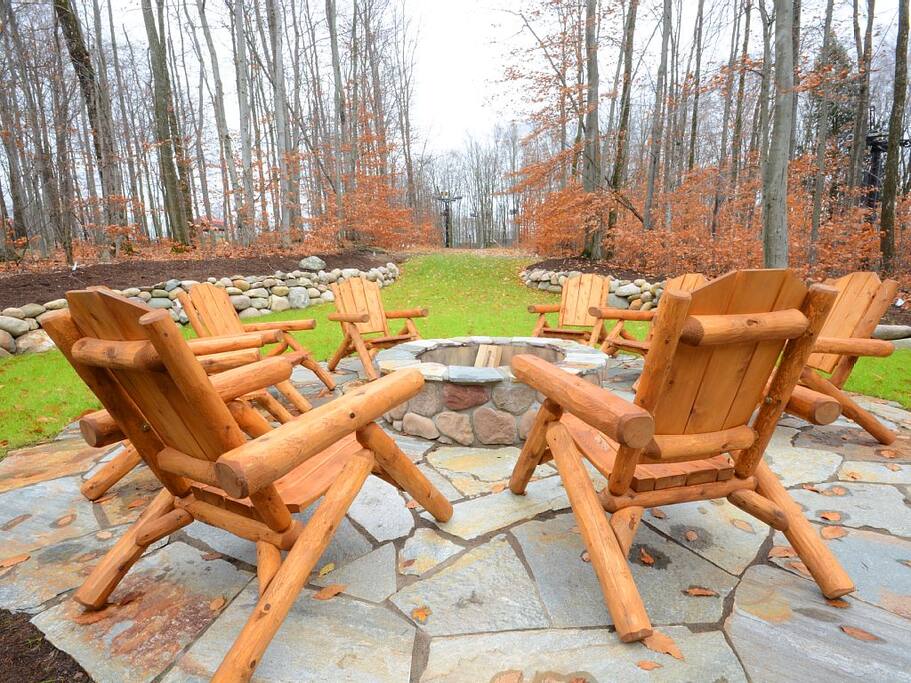 Fire pit in the back