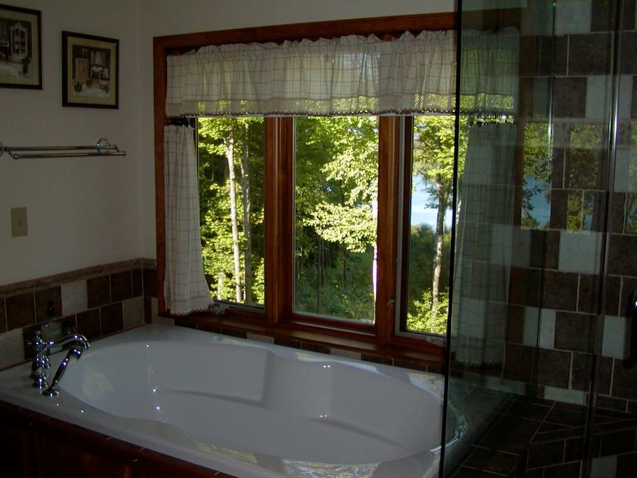 2 person soaking tub glass shower