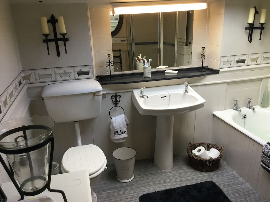 Beautiful bathroom with shower and bath