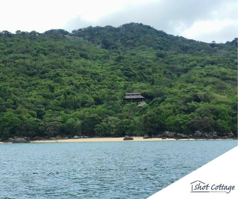 Shot Cottage nestled in the forest of Nosy Komba