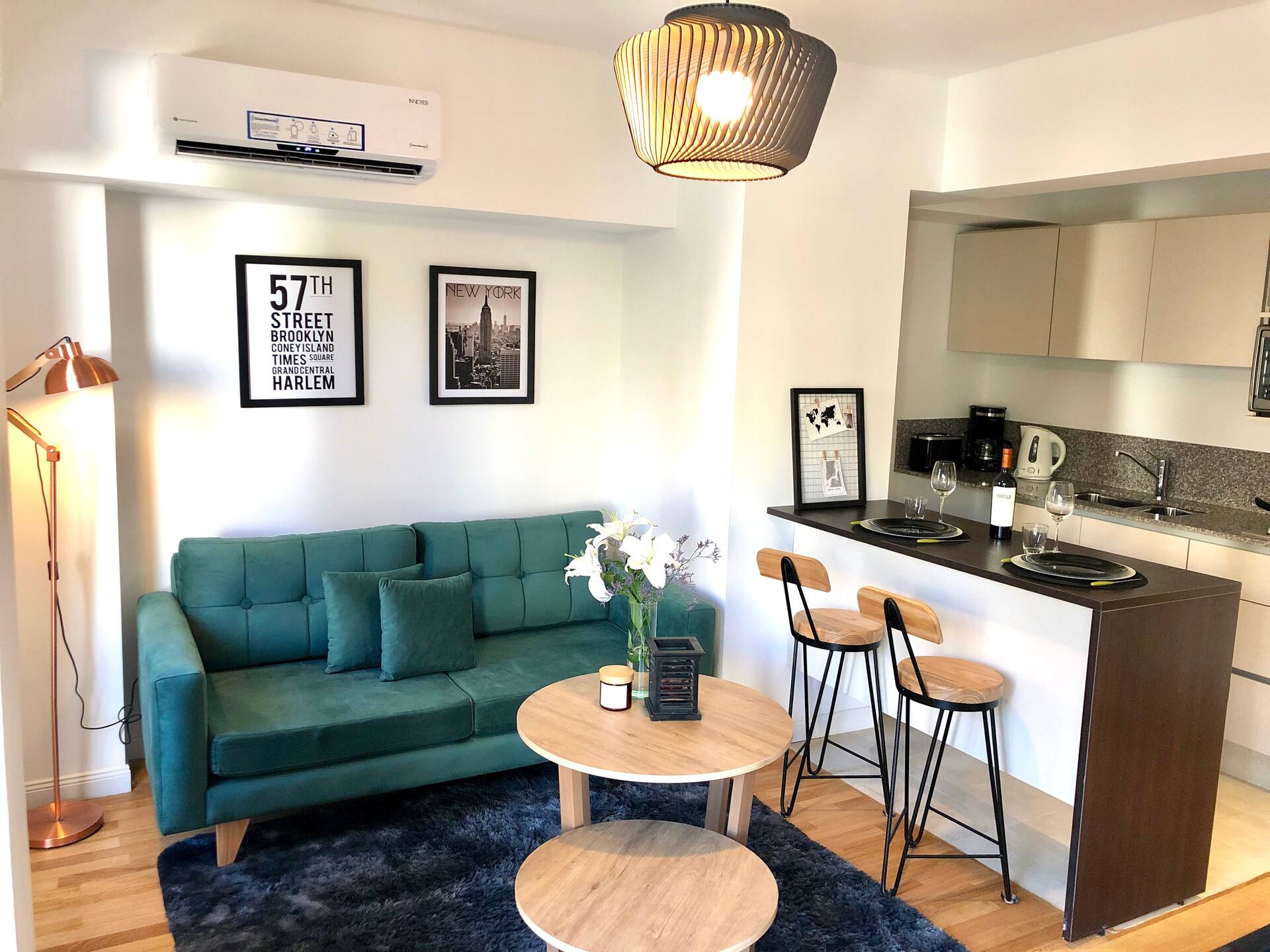 Departamento monoambiente con balcón y pileta en Núñez