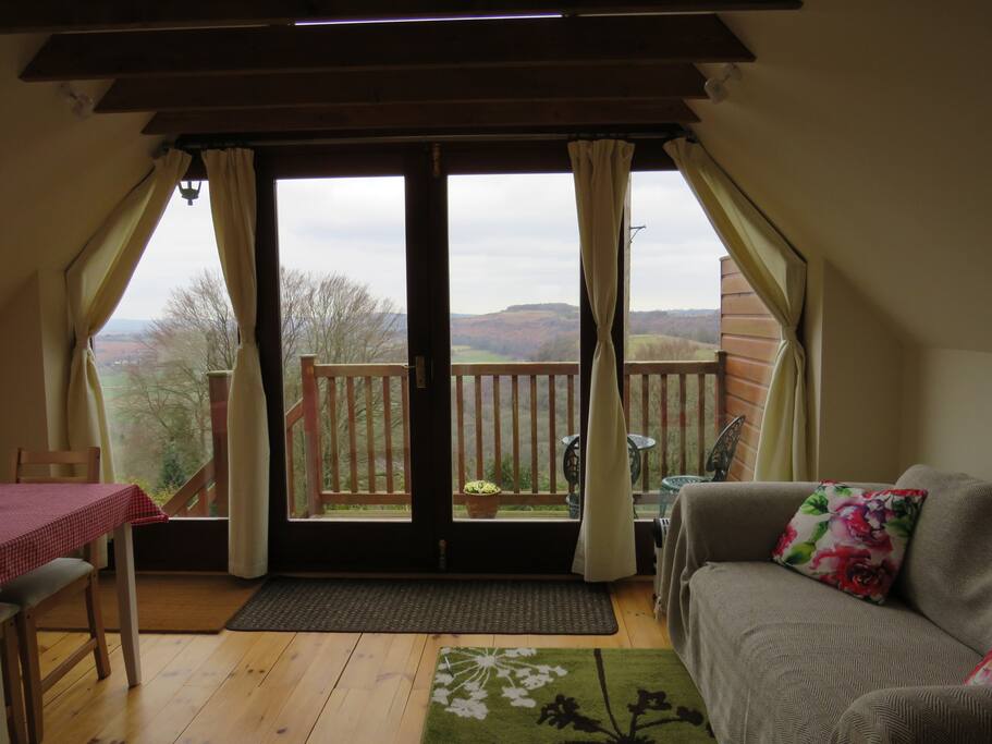 Panoramic window onto the balcony
