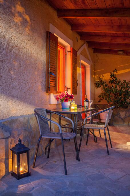 Romantic outside dining
