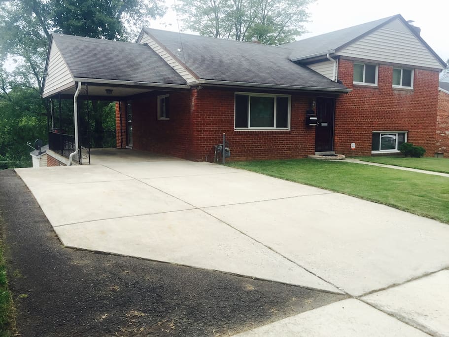 Carport/Driveway, room for three vehicles