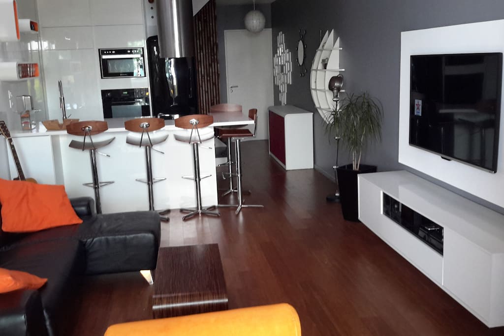 Salon deco et cuisine américaine