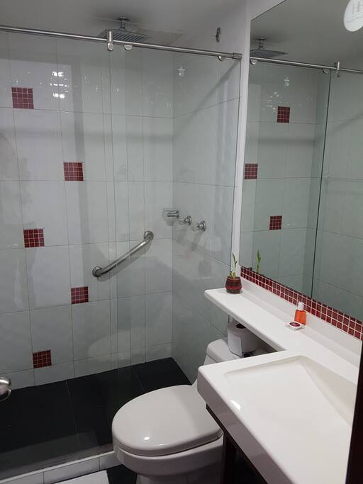 Modern bathrooms with amenities