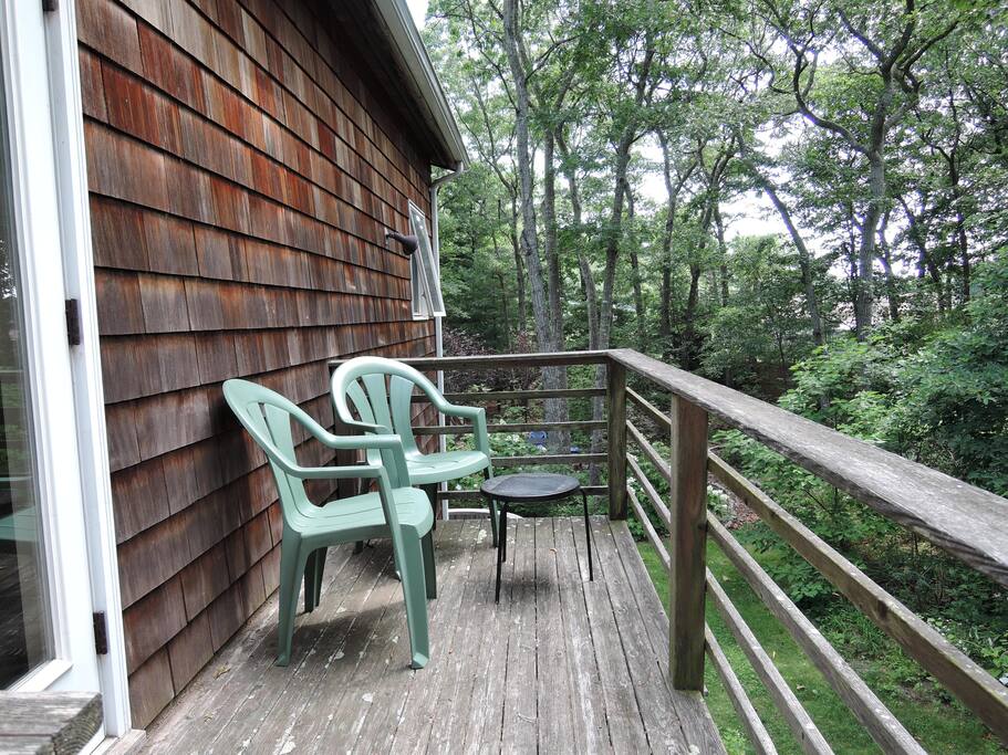 Have morning coffee on upper deck with garden views..
