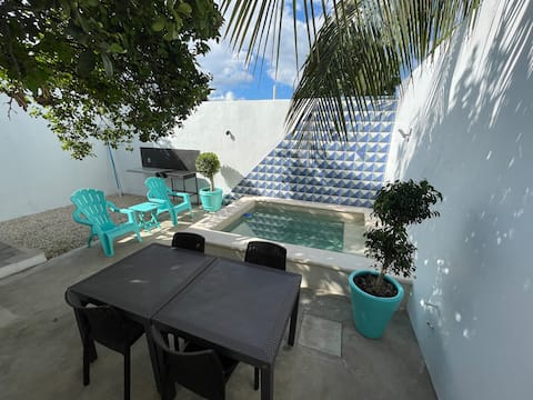 Popular Airbnb listing: Casa Zazil-Ha Pool, terrace and grill. in Fraccionamiento Sian Kaan Iv