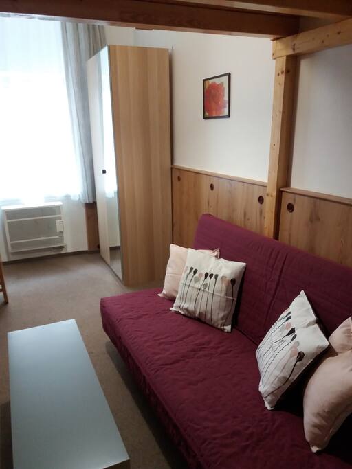 Sofa can be converted to comfortable bed for another 2 people. It ha regular mattress.