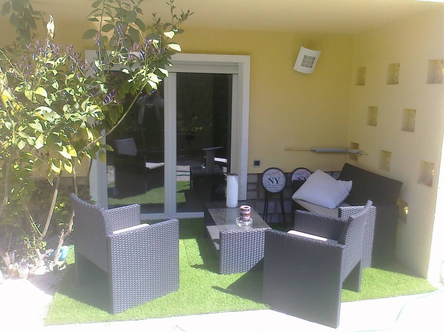 Une des terrasses accessible d'une chambre