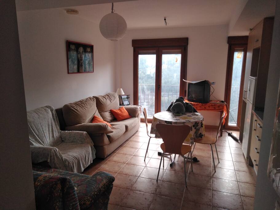 Big living-room with kitchen incorporated and views to the countryside