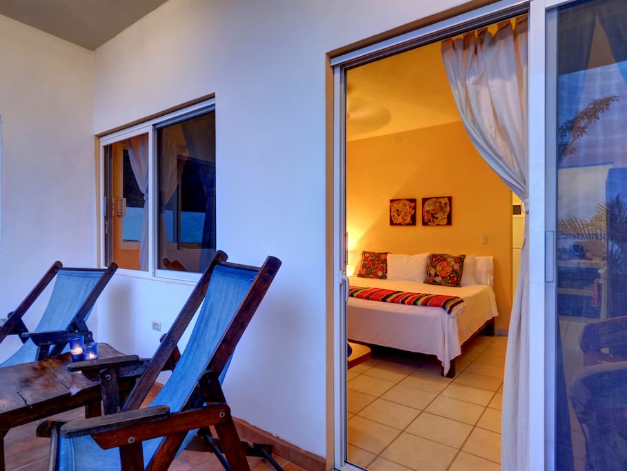Great ocean views from the private patio and your bed.