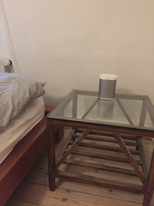 SONOS speakers in the sleeping room.