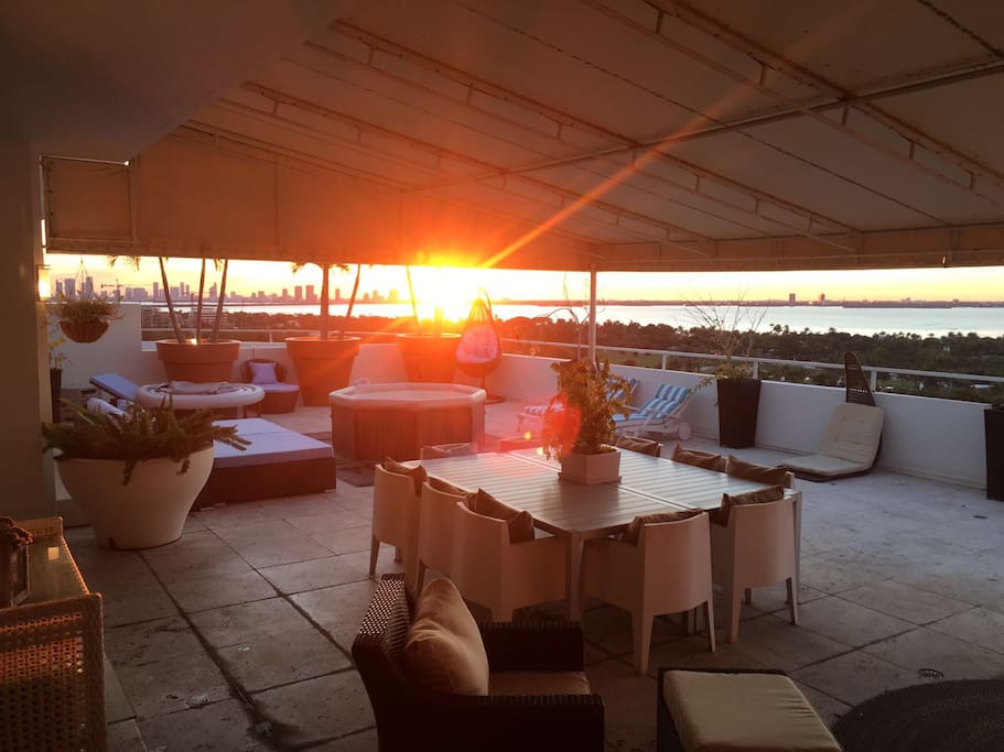 sunset is magic! I removed the sofa and jacuzzi because of hurricane season