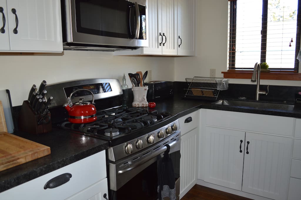 Well stocked kitchen with top of the line appliances