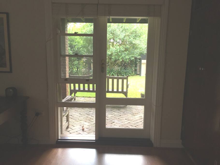 View outside with direct garden access