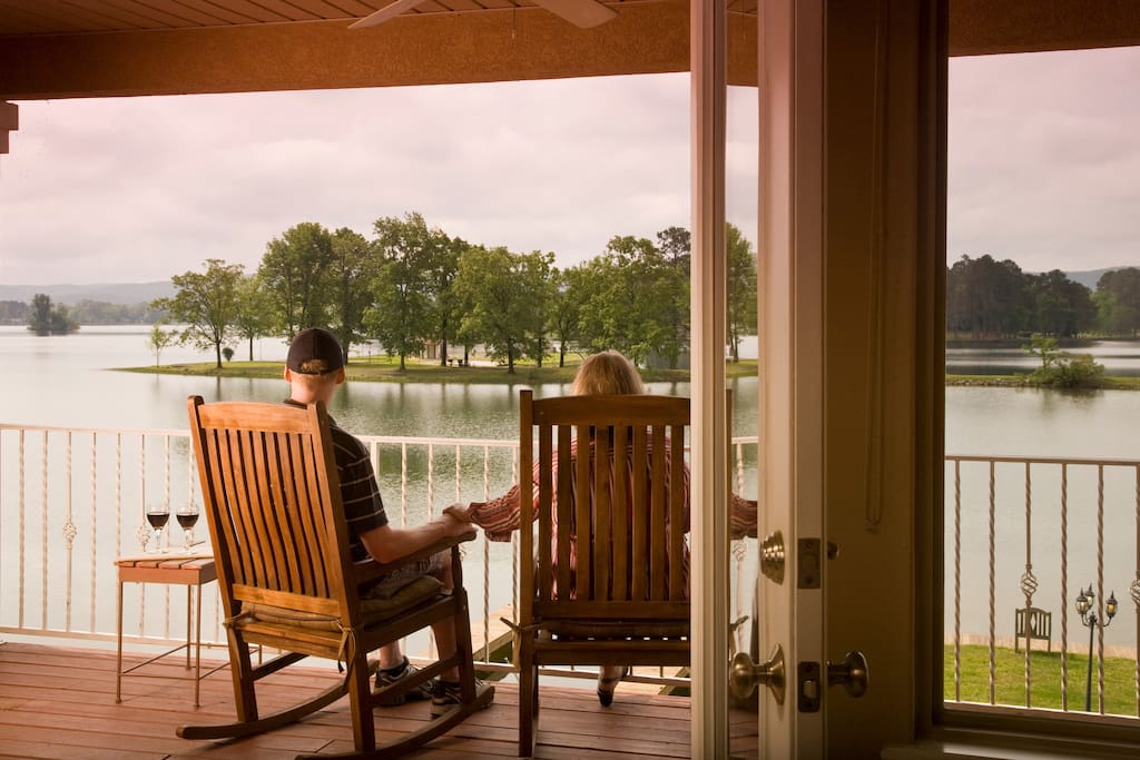 Relax and enjoy the phenomenal view from your private porch at Lakeview Terrace.