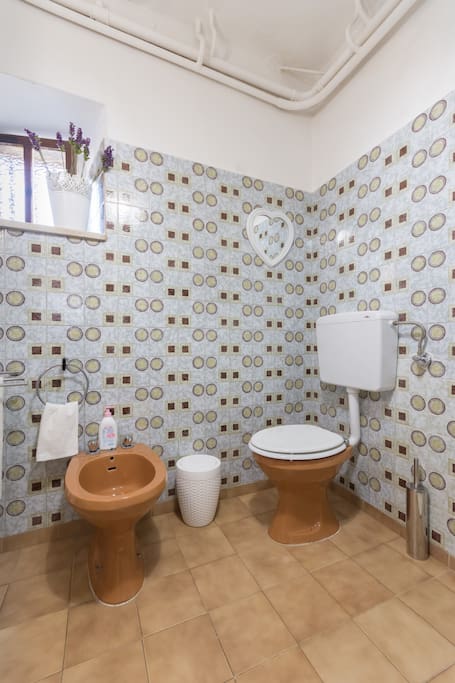 bagno vintage ristrutturato spazioso con grande doccia
