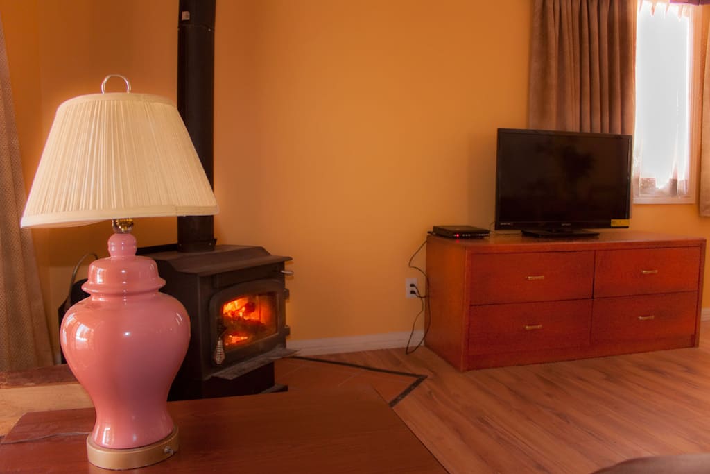 TV and Woodstove.