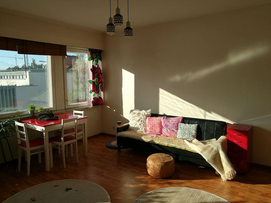 Shared living room, me and the cats stay here.