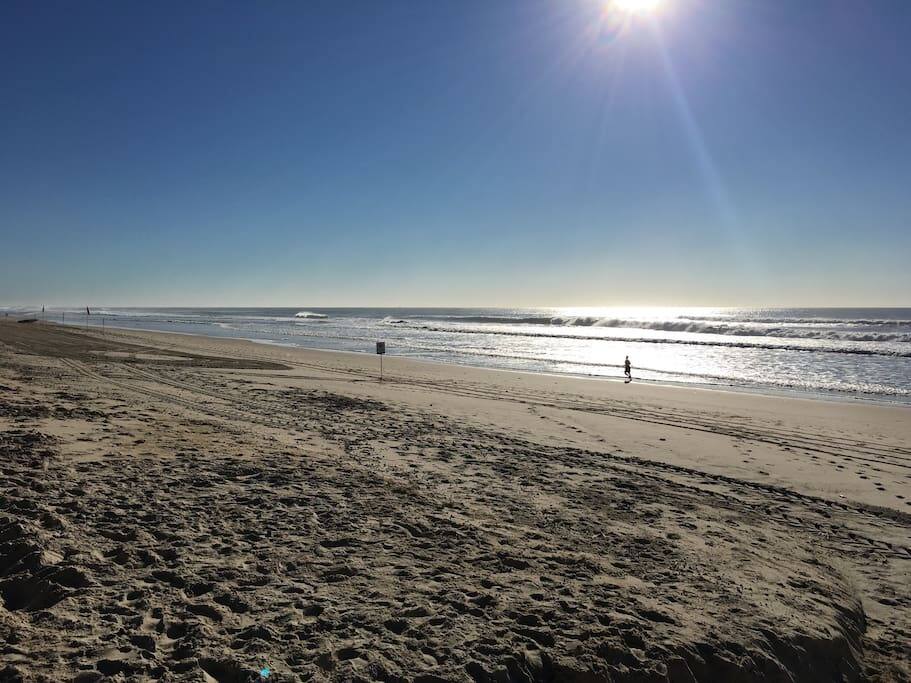 Early morning beach walks 1 block away