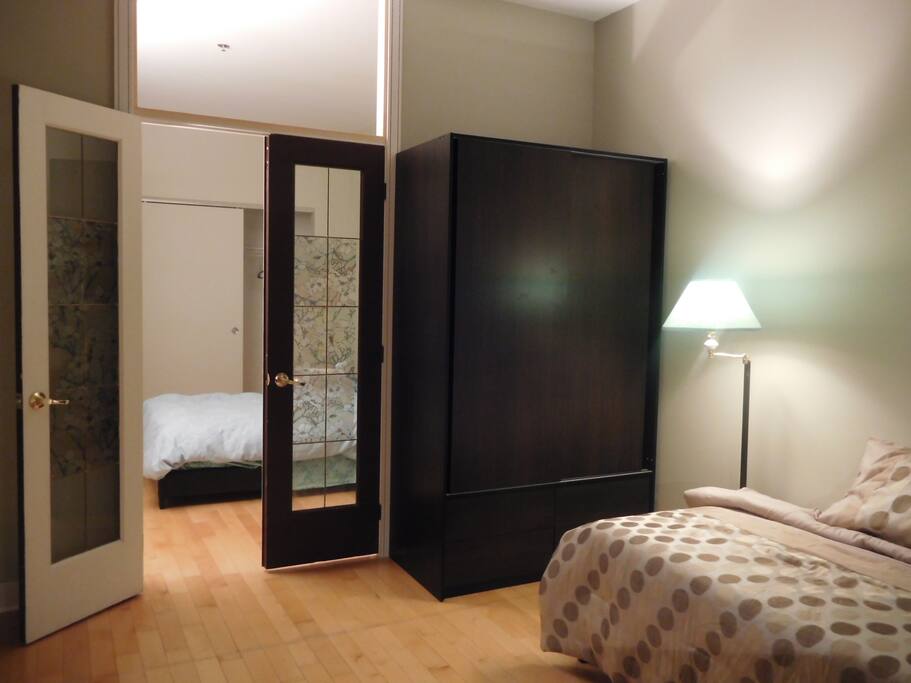 If both rooms are rented they interconnect, if not the doors can be locked.