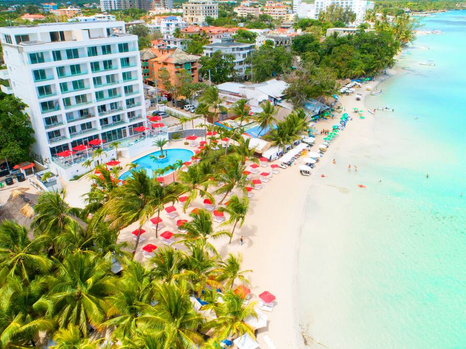 Boca Beach Residence from aerial view