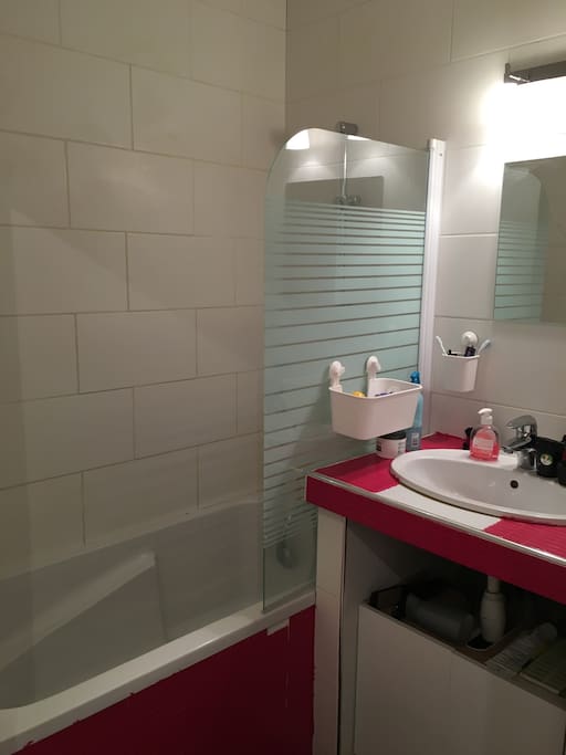 La salle de bain et sa baignoire