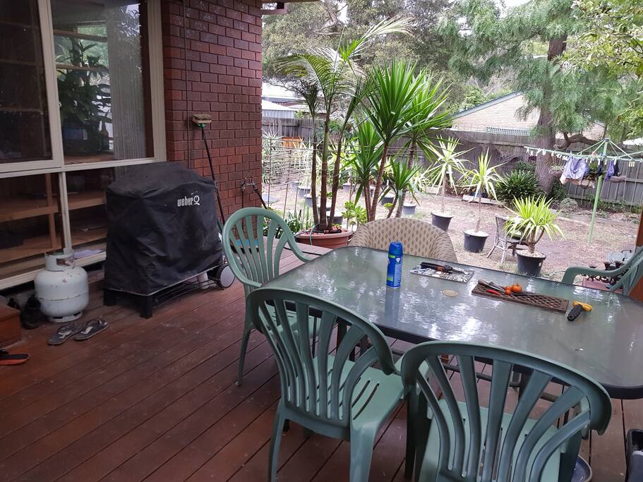 Outside covered bbq area