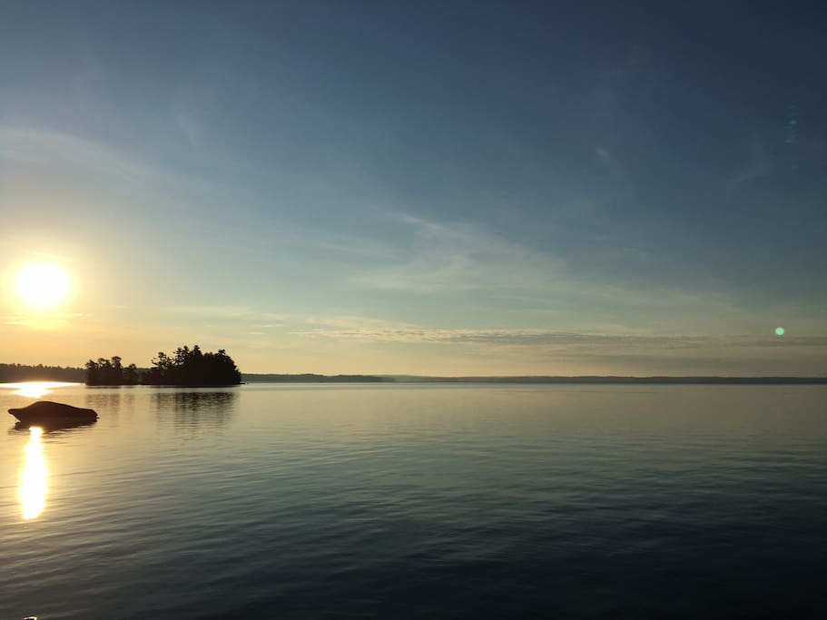 View from the shared dock, across the street from the house