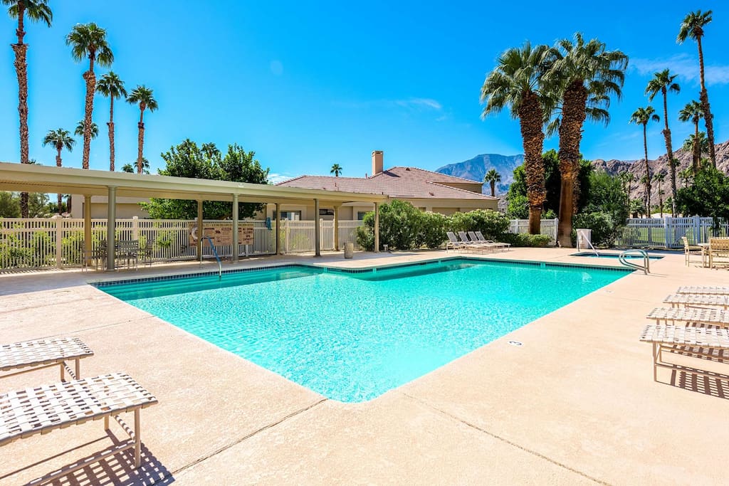 Large heated community pool close by