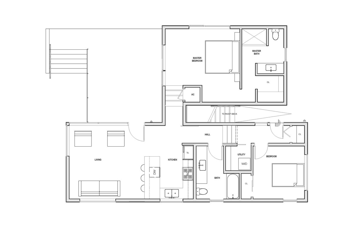 Modern Mediterranean ~ Rooftop Deck ~ King + Queen