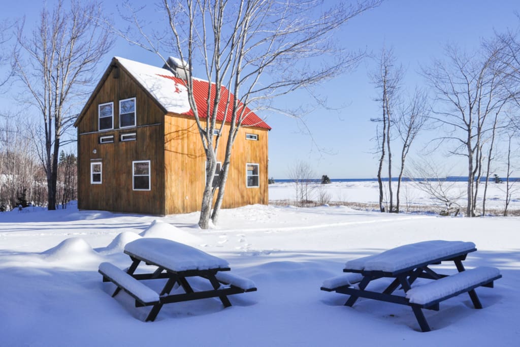 Equipped with a wood stove and a heat pump, the chalets are an option year round.