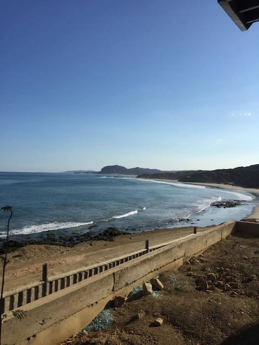 View of the coast from the bungalow.