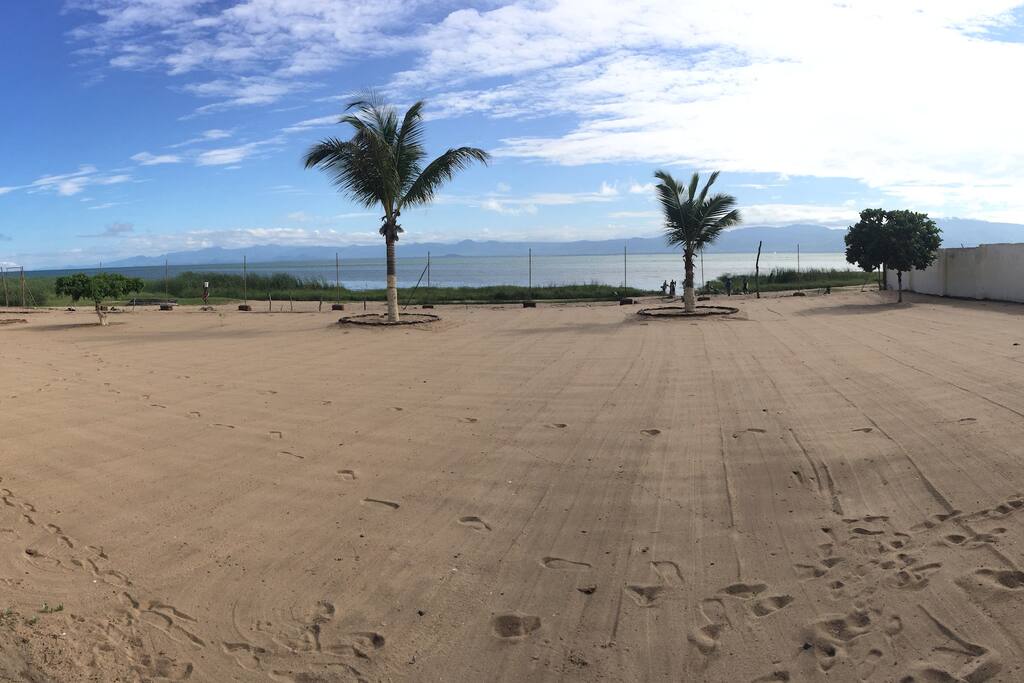 Private beach.