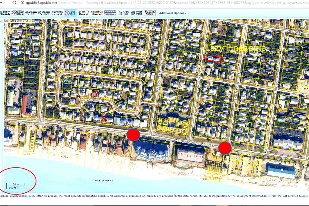 2 Beach Access Points near Lazy Pineapple