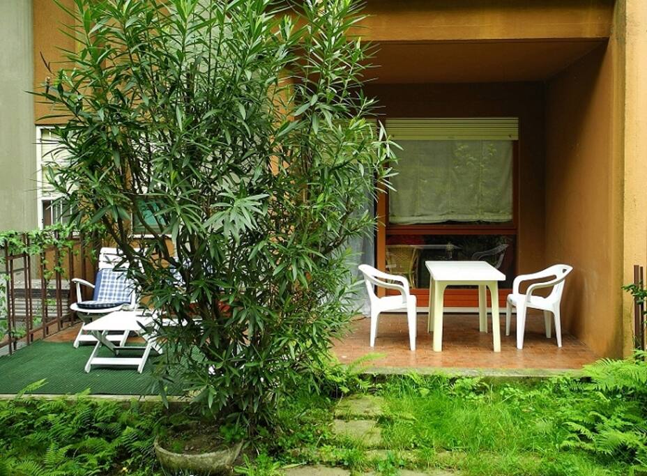 Veranda con Oleandro, Felci e Fragole selvatiche