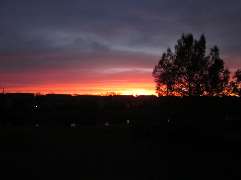 Wrap yourself in a warm blanket and a morning coffee while watching spectacular Kansas sunrises