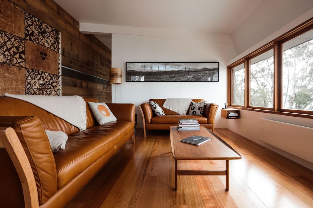 The Lounge Room. Hand made furniture, hand made art, hand made apartment. Comfort and peace.