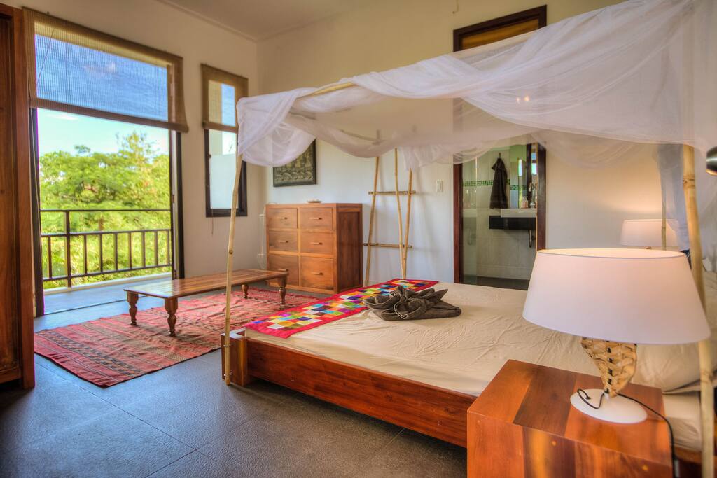 Pool view bedroom
