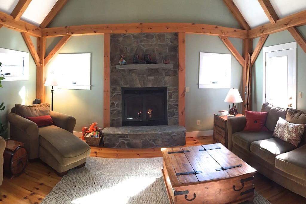 Relax in our cozy living room and kick your feet up