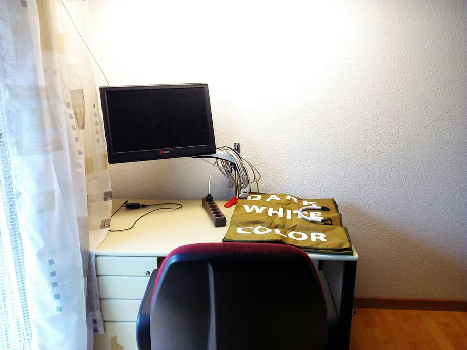 Your Desk with extra Monitor, if it's needed for example small Laptops