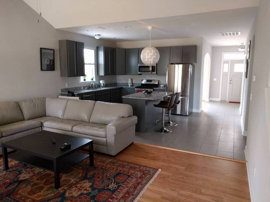 The couch in the living room can also sleep two comfortably