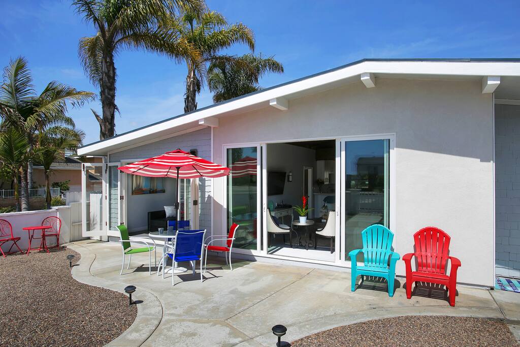 The front patio is a great place to hang out and serve meals!