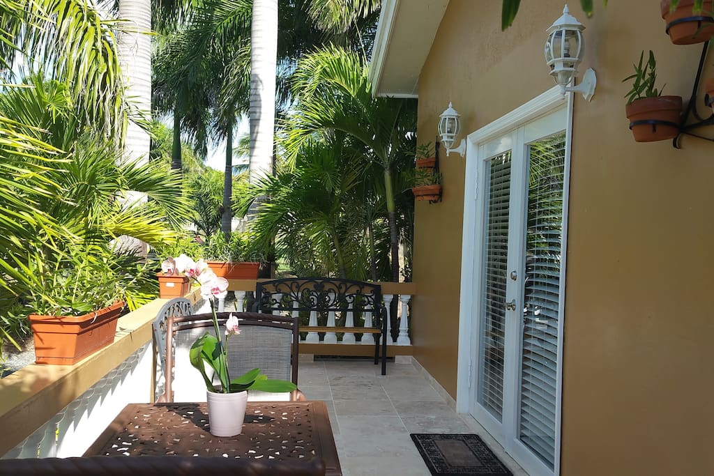 Spacious private front balcony