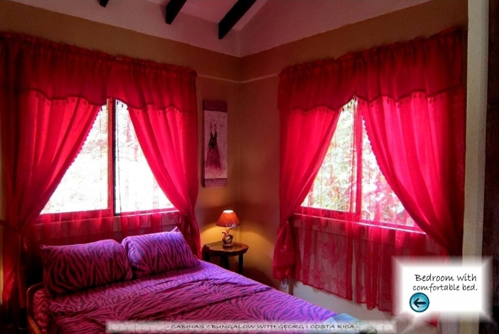 Bedroom with comfortable bed. COSTA RICA..